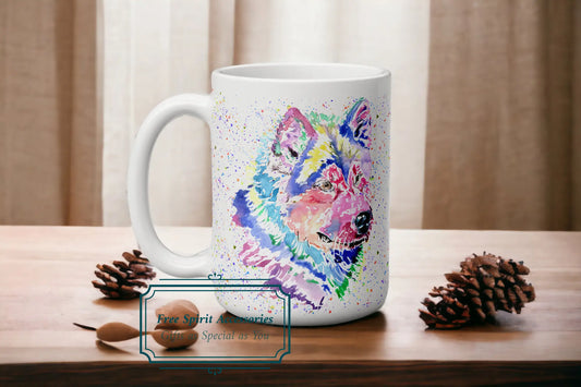  Colourful Malamute Dog Mug by Free Spirit Accessories sold by Free Spirit Accessories