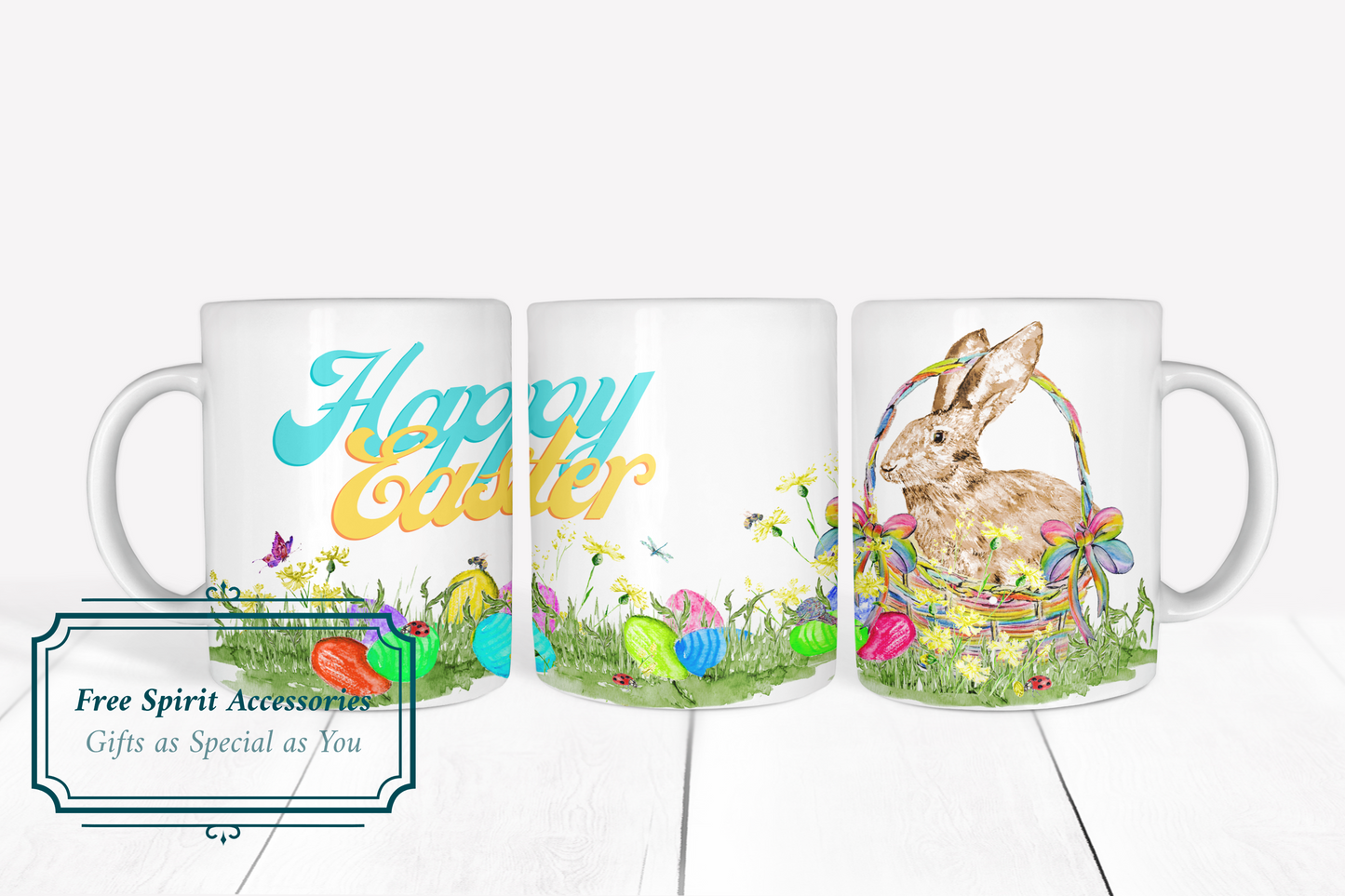  Easter Bunny Coffee Mug by Free Spirit Accessories sold by Free Spirit Accessories