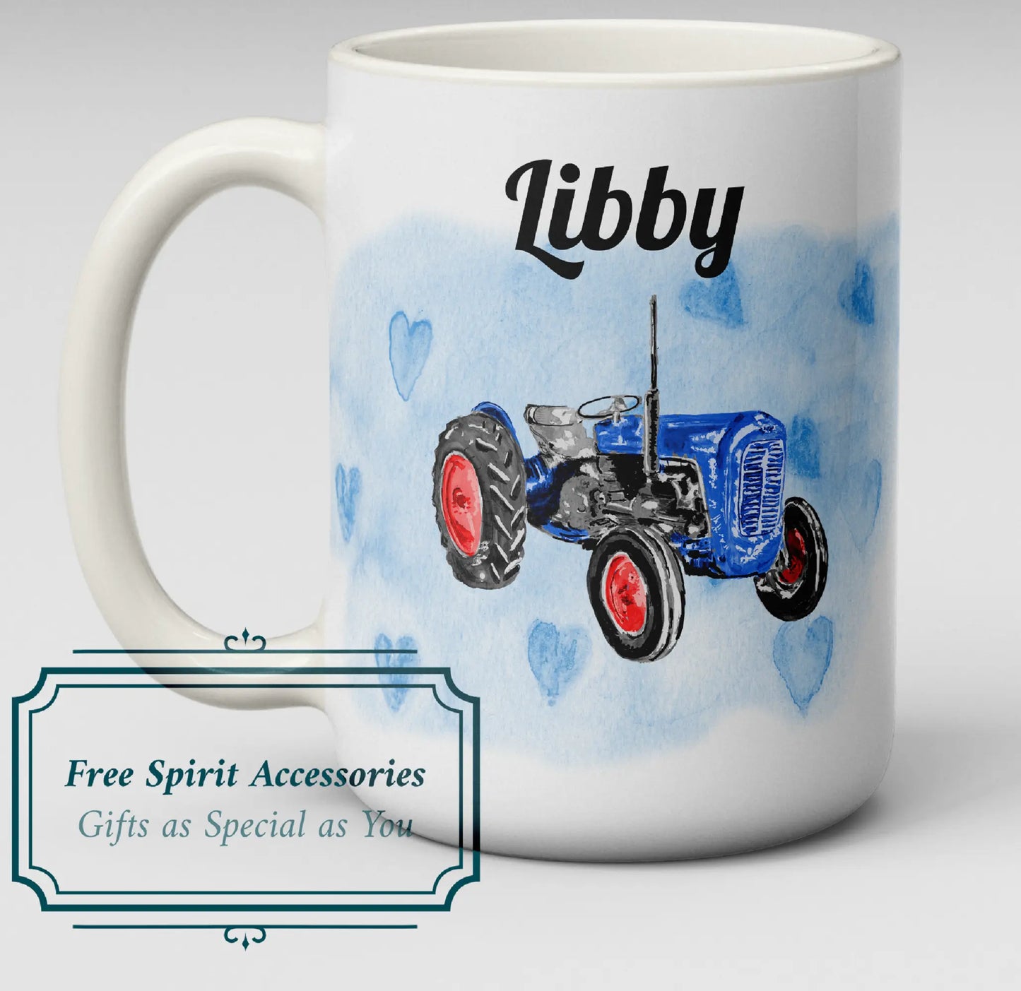  Personalised Blue Vintage Tractor Mug by Free Spirit Accessories sold by Free Spirit Accessories