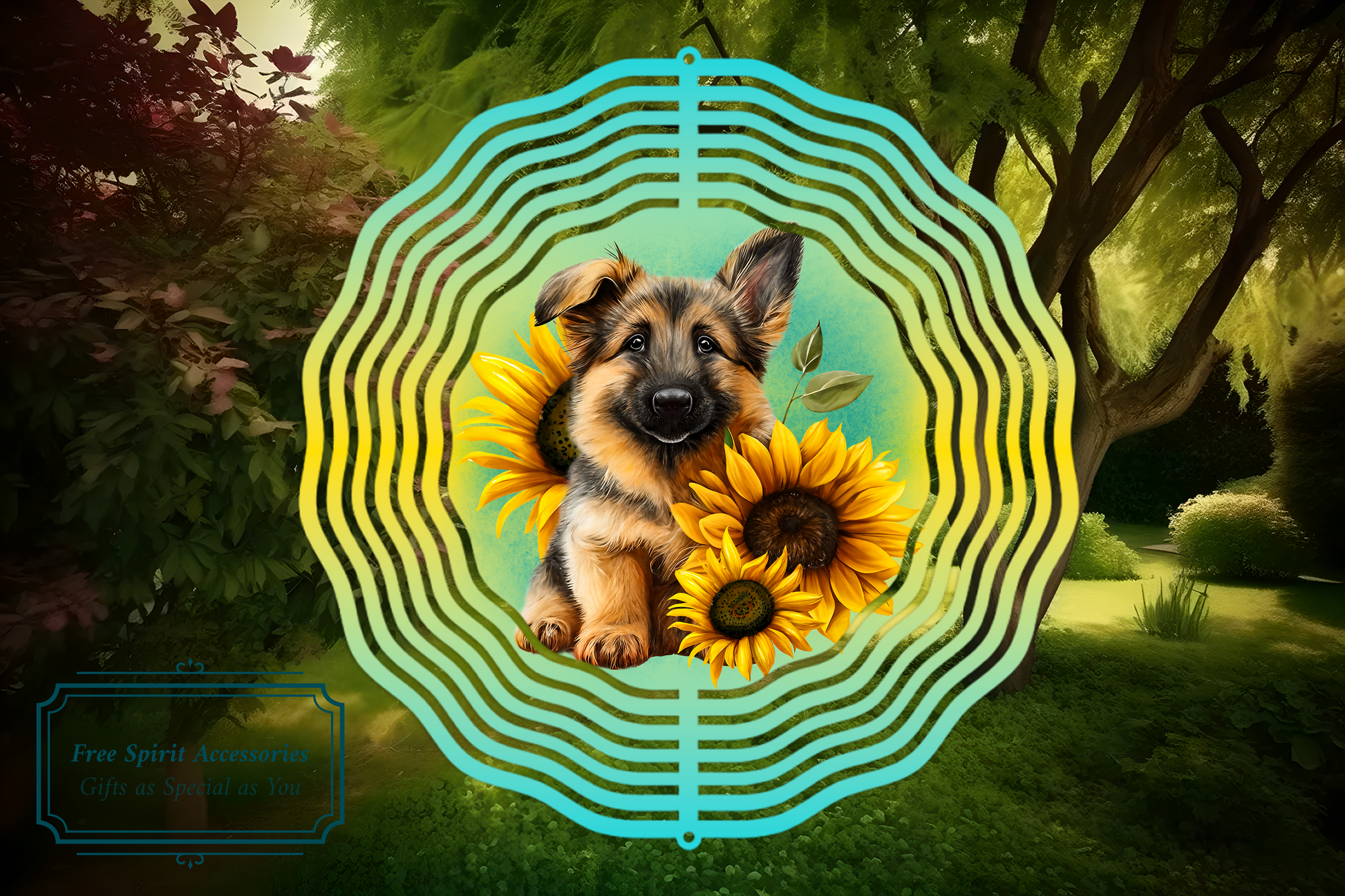  Gorgeous Puppies Wind Spinner choice of designs by Free Spirit Accessories sold by Free Spirit Accessories