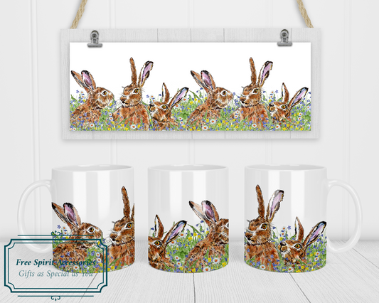  Beautiful Spring Hares Coffee Mug by Free Spirit Accessories sold by Free Spirit Accessories