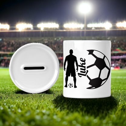  Personalised Footballer Money Box by Free Spirit Accessories sold by Free Spirit Accessories