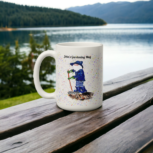  Personalised Gnome Gardening Mug by Mugs sold by Free Spirit Accessories