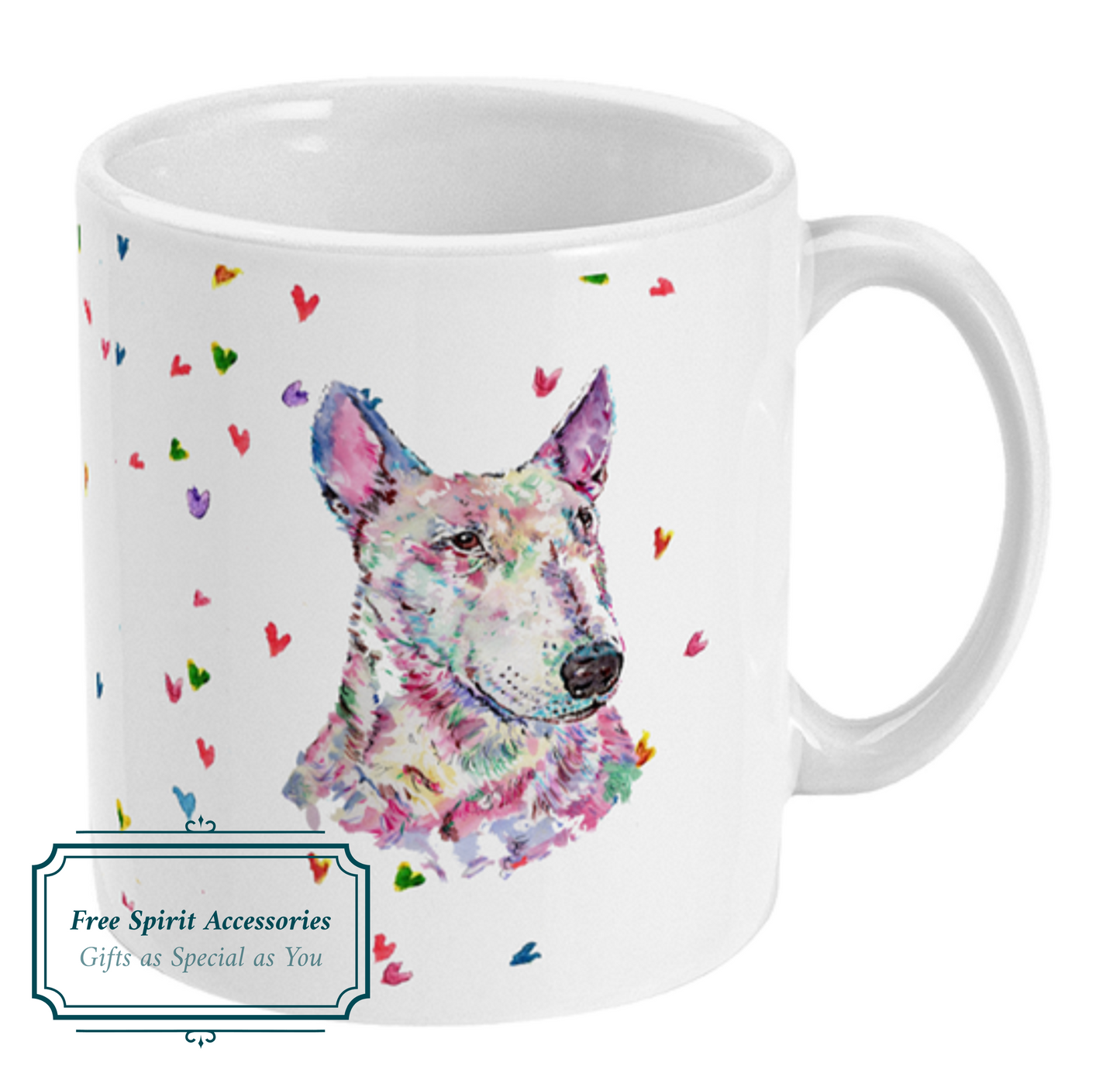  Rainbow Splashed English Bull Terrier Mug by Free Spirit Accessories sold by Free Spirit Accessories