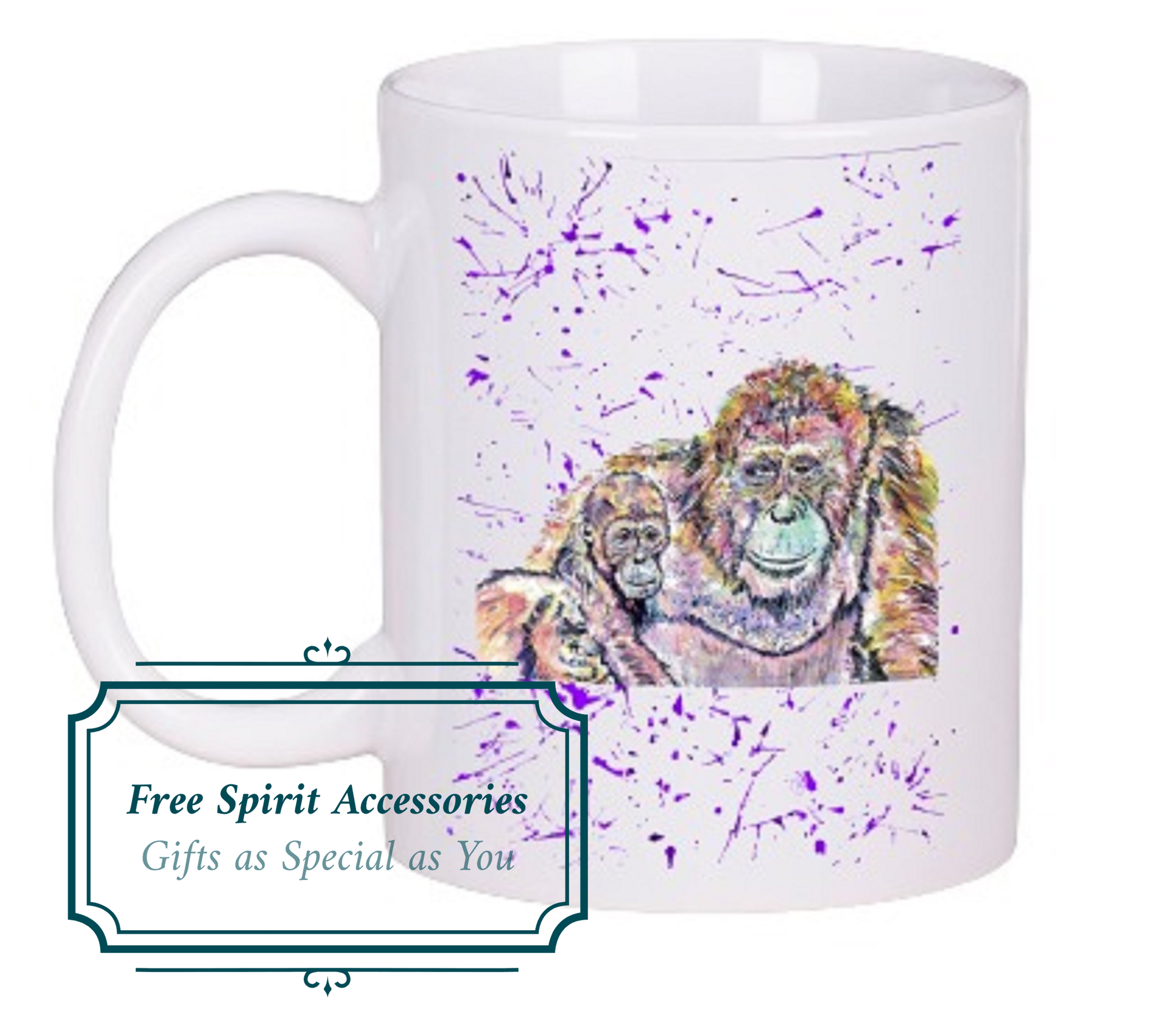  Mum and Baby Orangutan Coffee Mug by Free Spirit Accessories sold by Free Spirit Accessories