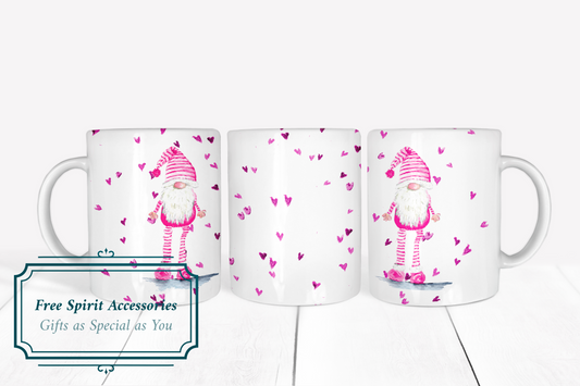  Pink Gonk and Hearts Mug by Free Spirit Accessories sold by Free Spirit Accessories