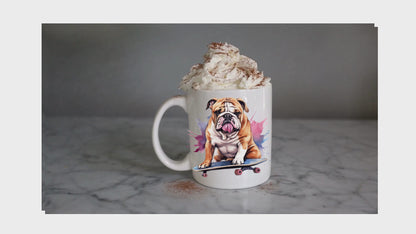 Skateboarding British Bulldog Coffee Mug – Free Shipping & Choice of Size
