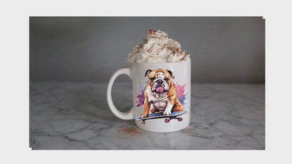 Skateboarding British Bulldog Coffee Mug – Free Shipping & Choice of Size
