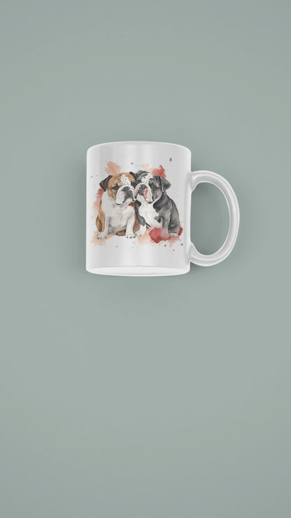 Colourful Bulldogs in Love Mug - Free Shipping, Available in two sizes