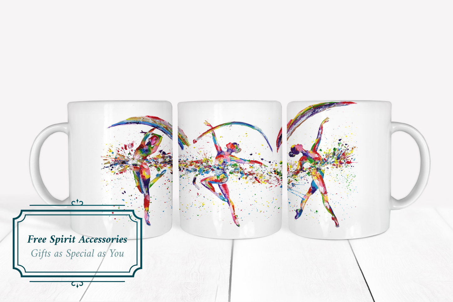  Rainbow Dancers All Around Print Mug by Free Spirit Accessories sold by Free Spirit Accessories