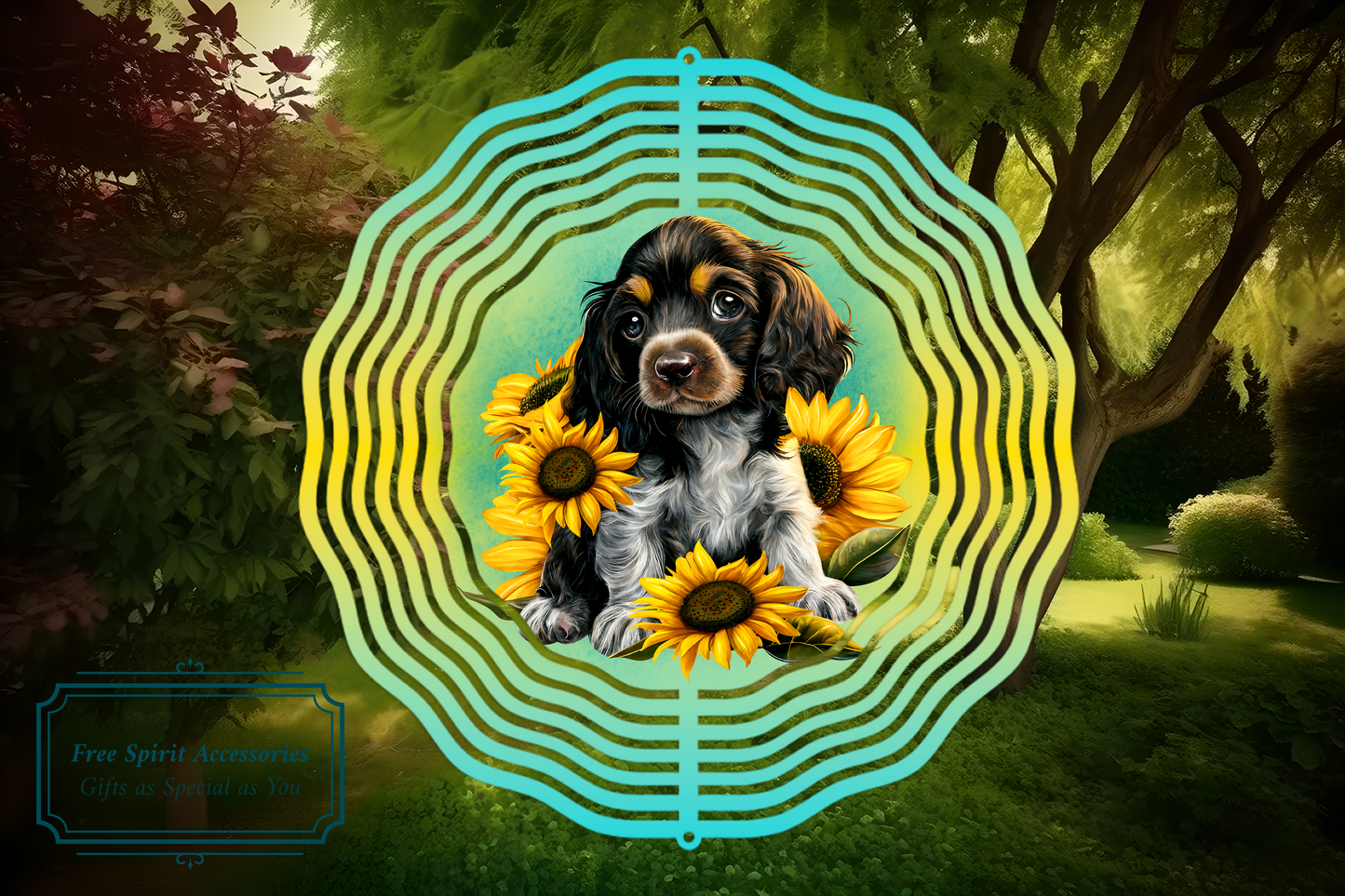  Gorgeous Puppies Wind Spinner choice of designs by Free Spirit Accessories sold by Free Spirit Accessories