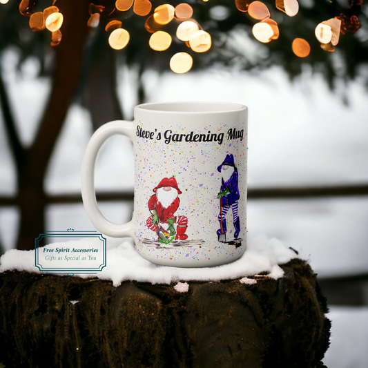  Personalised Gardening Gnomes Mug by Free Spirit Accessories sold by Free Spirit Accessories