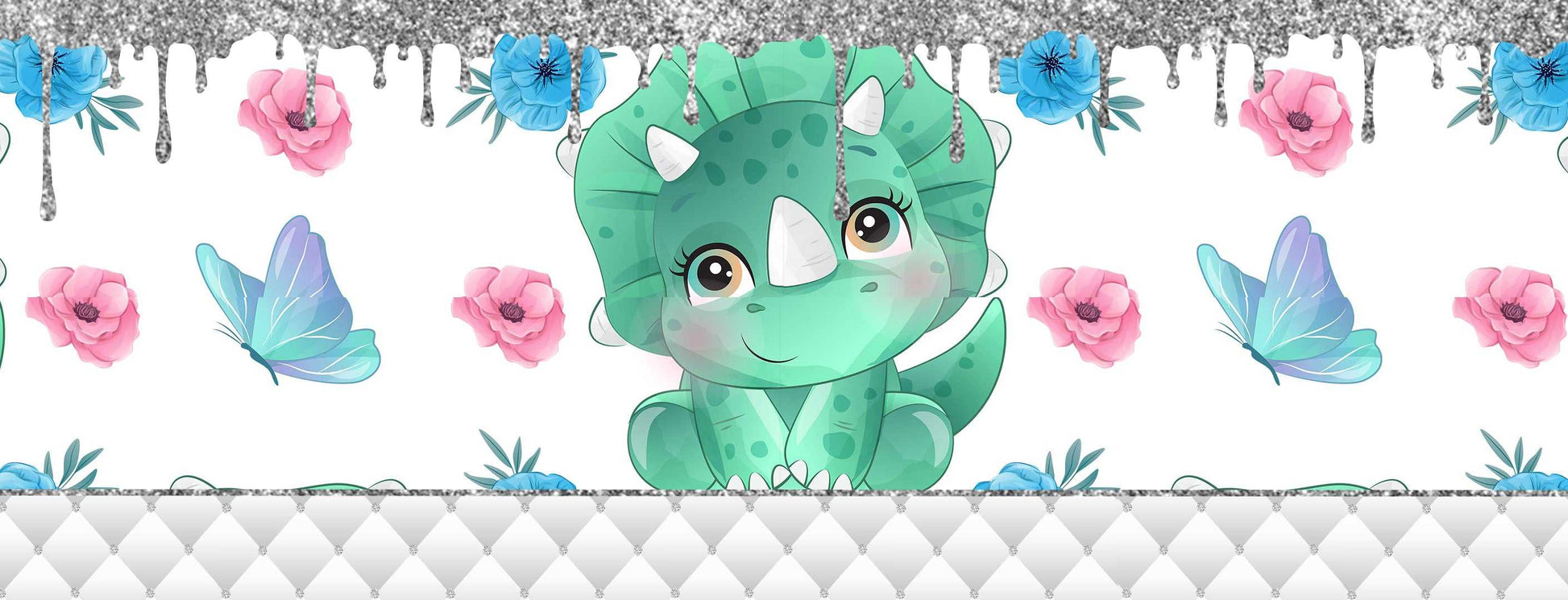  Cute Dinosaur with Flowers and Butterflies Mug by Free Spirit Accessories sold by Free Spirit Accessories