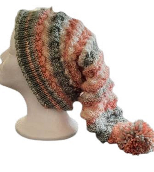  Hand Knitted Adult Pixie Hat with Matching Pom Pom by Free Spirit Accessories sold by Free Spirit Accessories