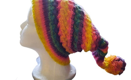  Hand Knitted Rainbow Pixie Hat by Free Spirit Accessories sold by Free Spirit Accessories