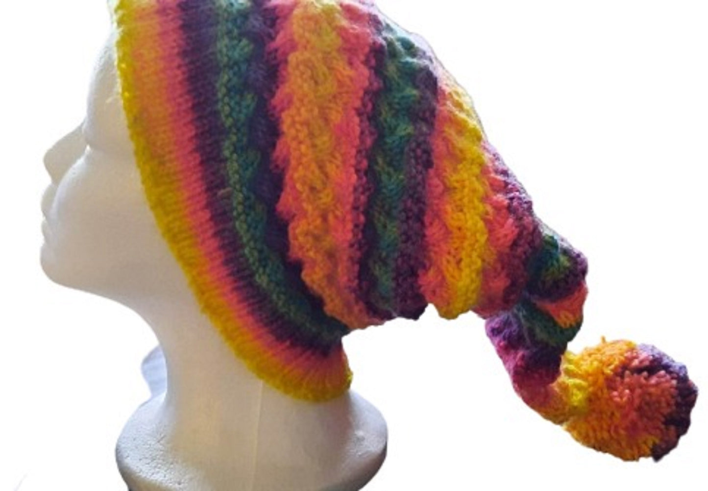  Hand Knitted Rainbow Pixie Hat by Free Spirit Accessories sold by Free Spirit Accessories