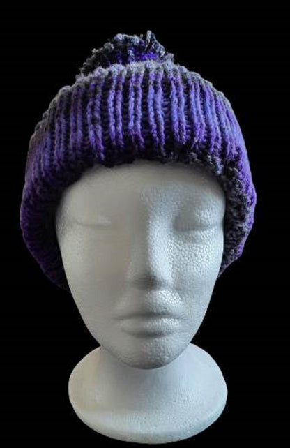  Hand Knitted Purple Mix Cable Hat by Free Spirit Accessories sold by Free Spirit Accessories
