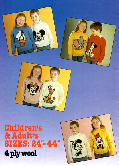  Mickey, Minnie, Goofy and Many More Jumper Knitting Pattern by Cross Stitch Chart Heaven sold by Free Spirit Accessories