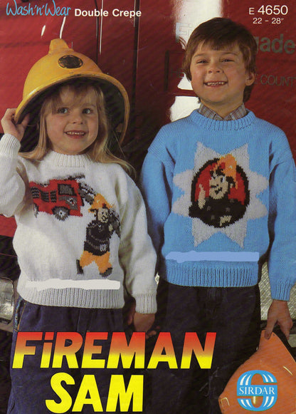  Fireman Sam 1 Jumper Knitting Pattern by Cross Stitch Chart Heaven sold by Free Spirit Accessories