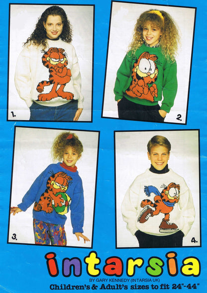  Garfield the Cat Vintage Knitting Pattern by Cross Stitch Chart Heaven sold by Free Spirit Accessories