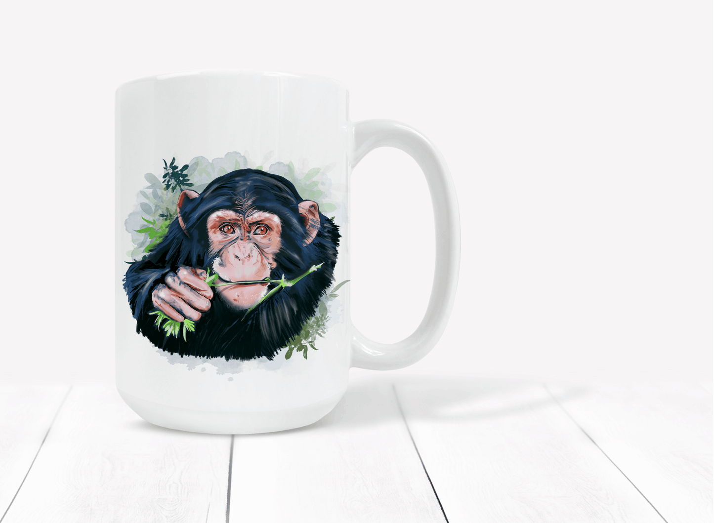  Chimpanzee Eating Leaves Coffee Mug by Free Spirit Accessories sold by Free Spirit Accessories