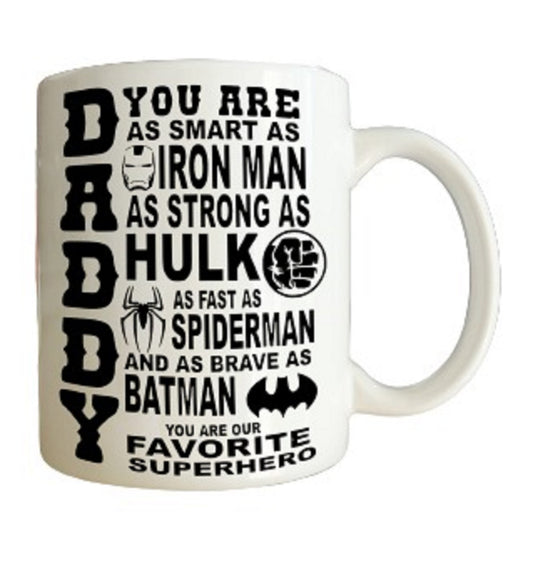  Daddy My Favourite Superhero Coffee Mug by Free Spirit Accessories sold by Free Spirit Accessories