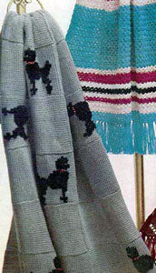  French Poodle Afghan/Blanket Knitting Pattern by Cross Stitch Chart Heaven sold by Free Spirit Accessories