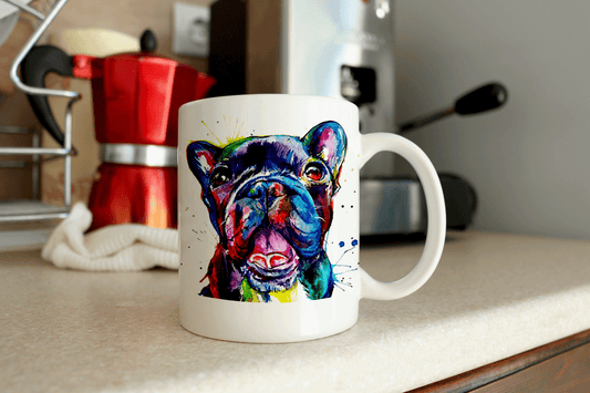  Colourful French Bulldog Mug by Free Spirit Accessories sold by Free Spirit Accessories