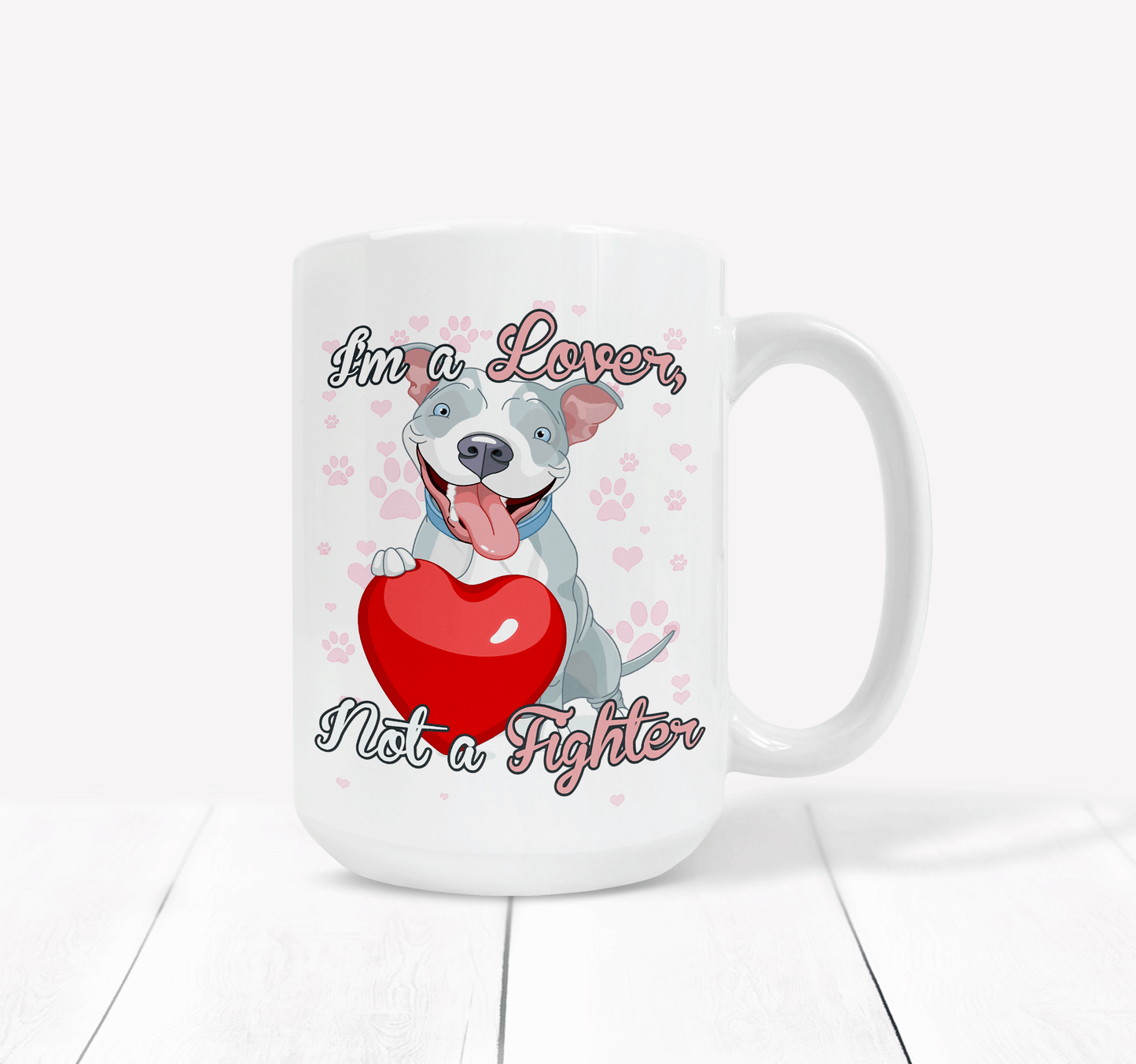  Lovely Staffie I'm a Lover Not a Fighter Mug by Free Spirit Accessories sold by Free Spirit Accessories