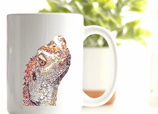  Colourful Lizard Peeking Coffee Mug by Free Spirit Accessories sold by Free Spirit Accessories