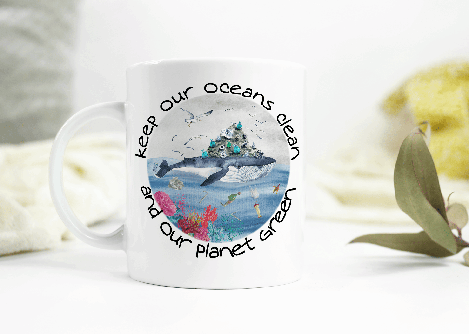  Keep Our Oceans Clean Coffee Mug by Free Spirit Accessories sold by Free Spirit Accessories