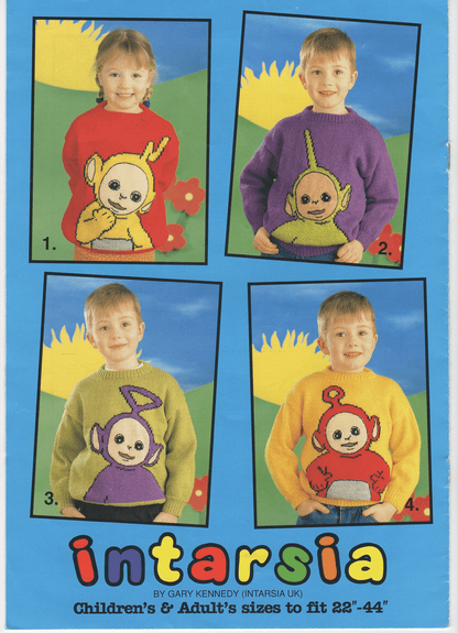  Teletubbies Jumper Vintage Knitting Pattern by Cross Stitch Chart Heaven sold by Free Spirit Accessories