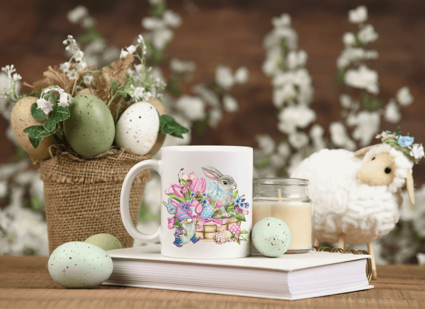  Beautiful Easter Gnome and Bunny Mug by Free Spirit Accessories sold by Free Spirit Accessories