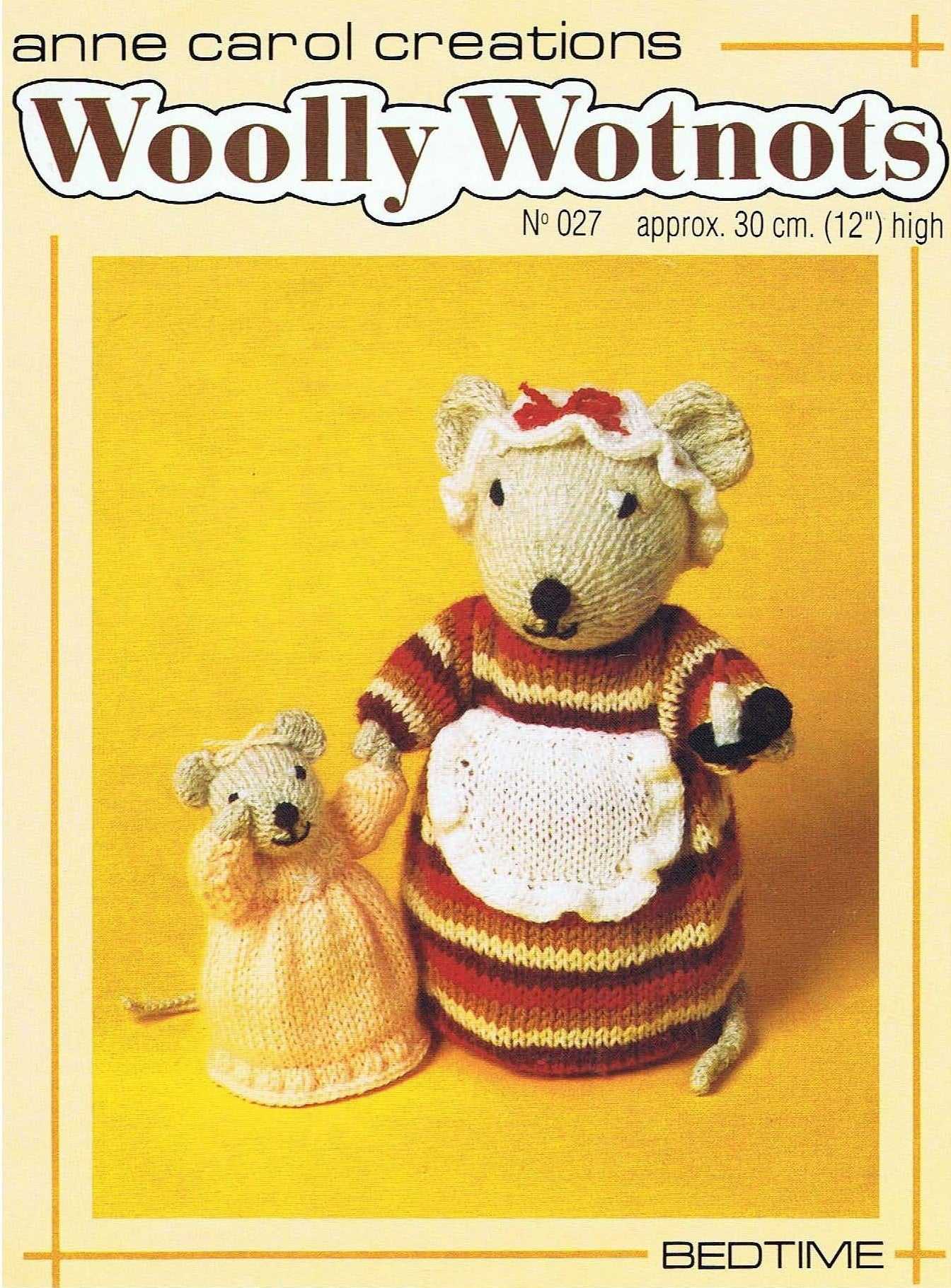  Woolly Wotnots Bedtime Mouse Knitting Pattern by Cross Stitch Chart Heaven sold by Free Spirit Accessories
