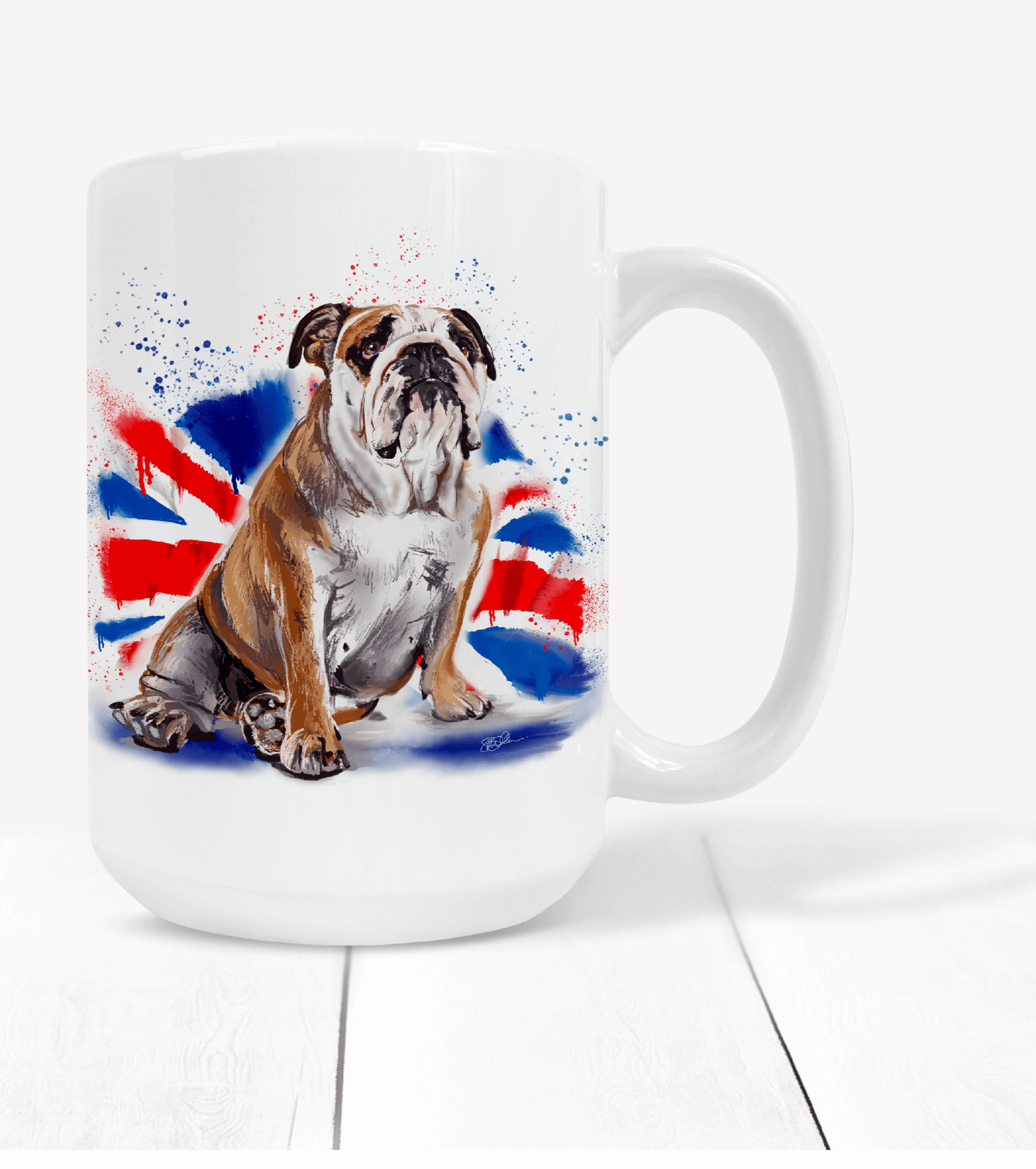  British Bulldog and Flag Coffee Mug by Free Spirit Accessories sold by Free Spirit Accessories