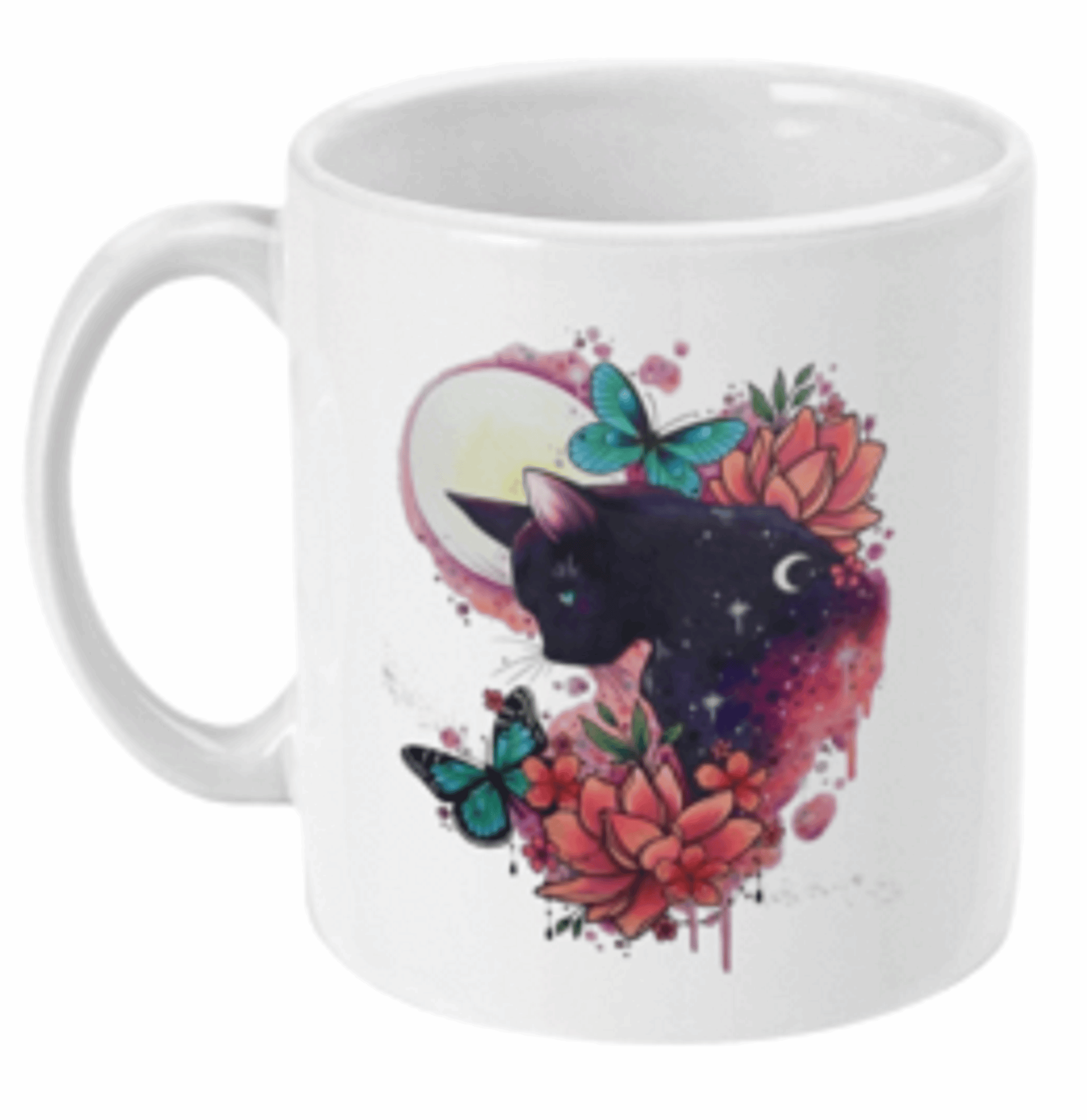  Cat and Butterfly Coffee or Tea Mug by Free Spirit Accessories sold by Free Spirit Accessories