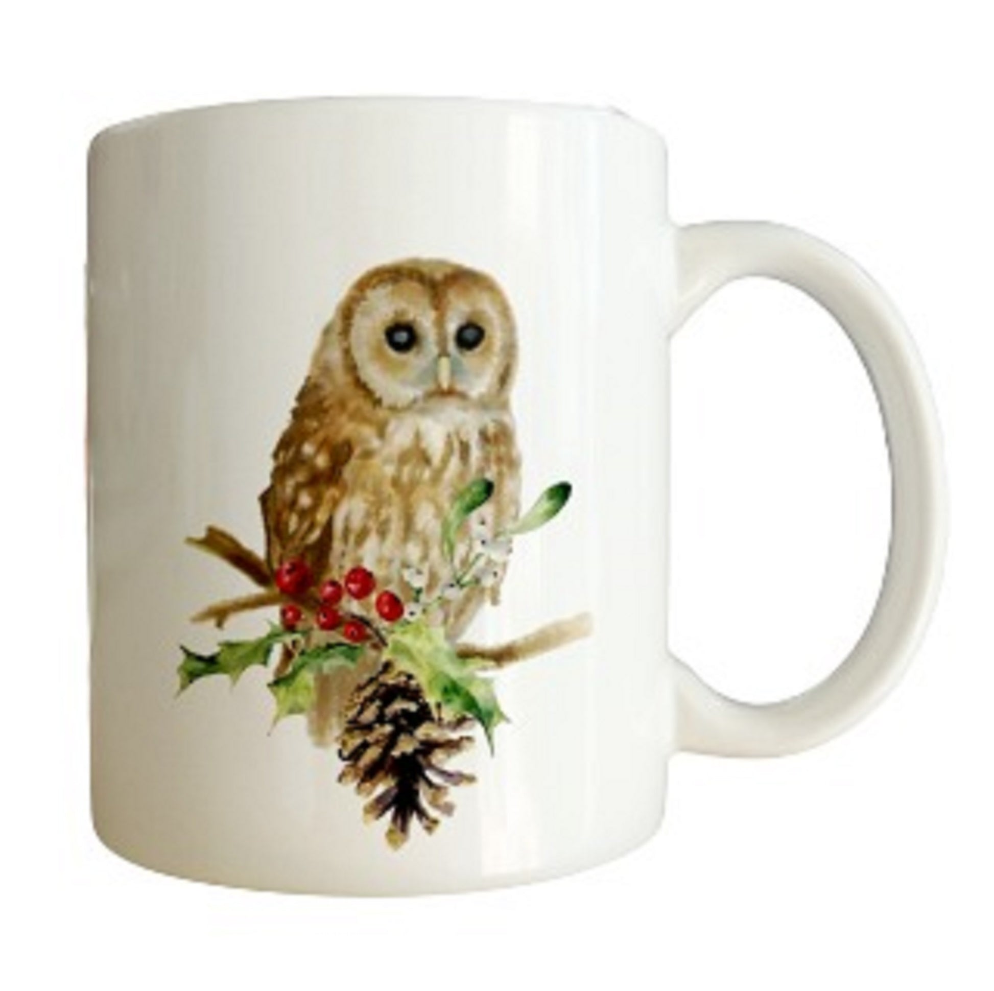  Christmas Owl With Holly Mug by Free Spirit Accessories sold by Free Spirit Accessories