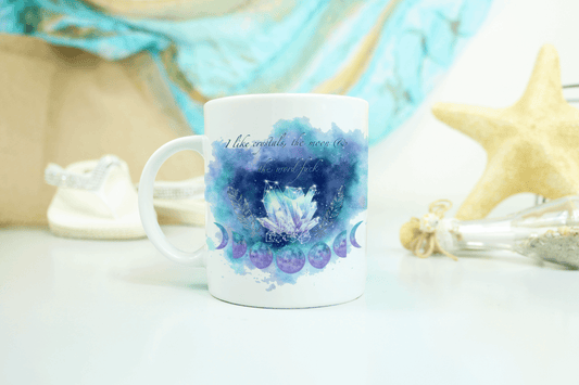  I Like Crystals, The Moon and the Word Fuck Mug by Free Spirit Accessories sold by Free Spirit Accessories