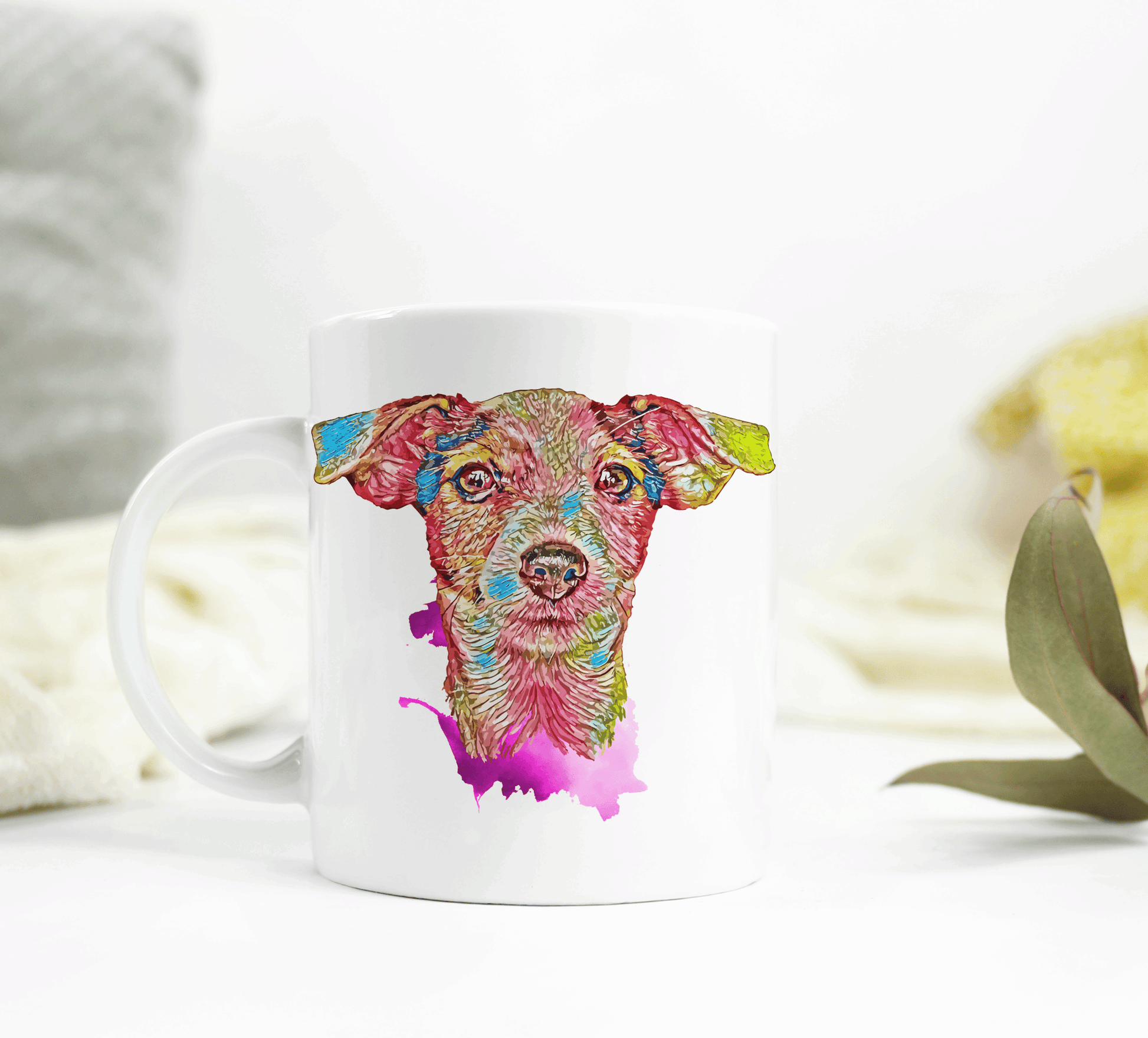  Colourful Jack Russel Dog Head Mug by Free Spirit Accessories sold by Free Spirit Accessories