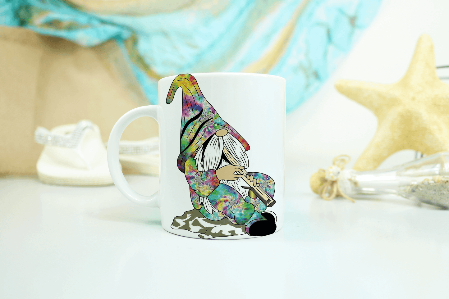  Colourful Gnome Playing a Recorder Mug by Free Spirit Accessories sold by Free Spirit Accessories