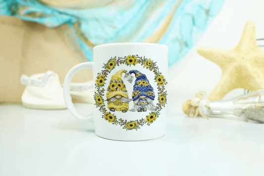  Gnomes Sunflower Wreath Mug by Free Spirit Accessories sold by Free Spirit Accessories