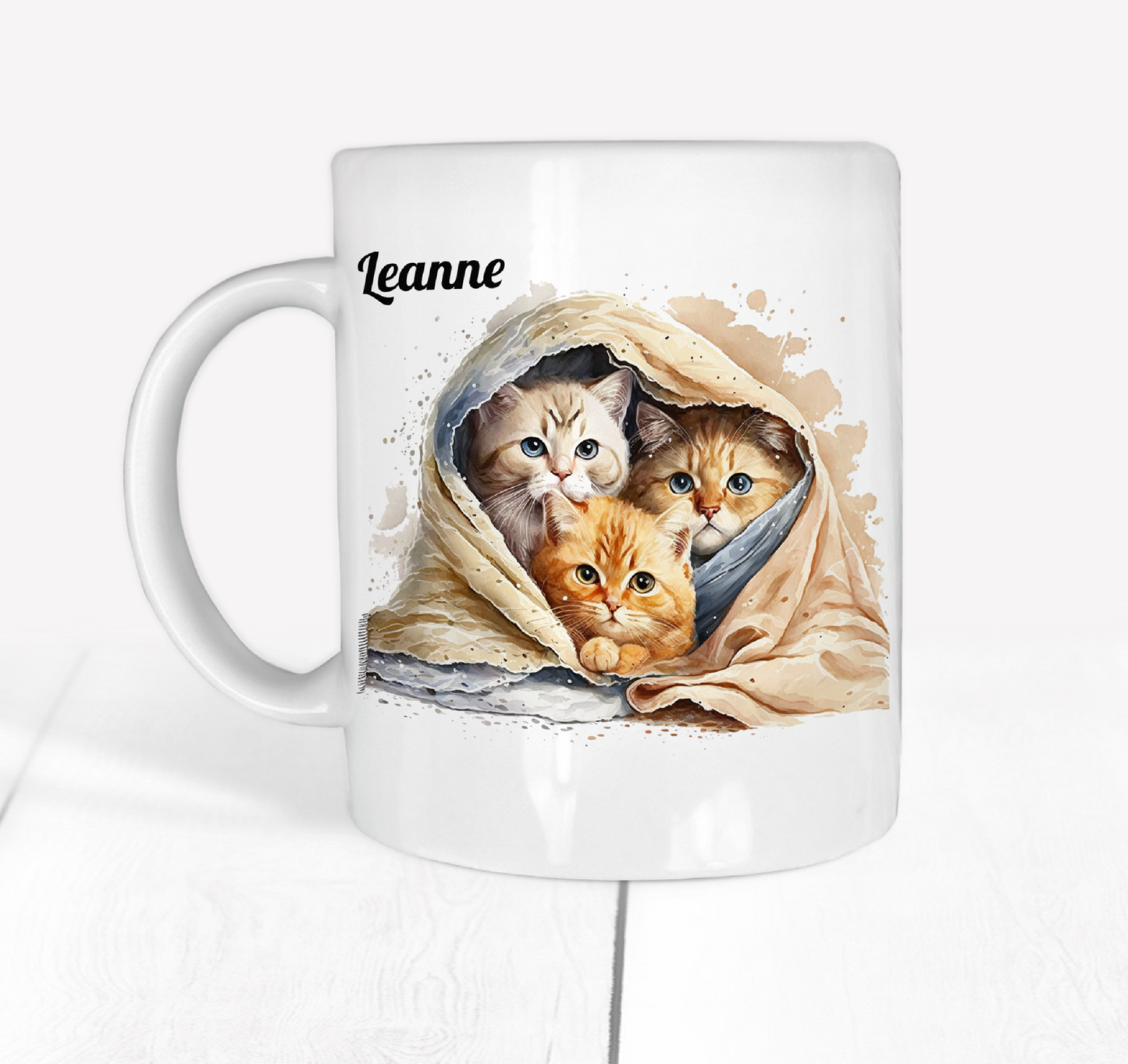  Personalised Kittens in Blankets Mug by Free Spirit Accessories sold by Free Spirit Accessories