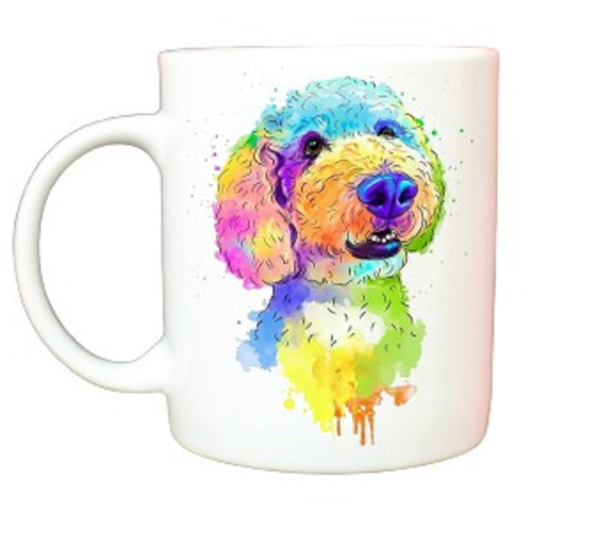  Rainbow Doodle Dog Mug by Free Spirit Accessories sold by Free Spirit Accessories