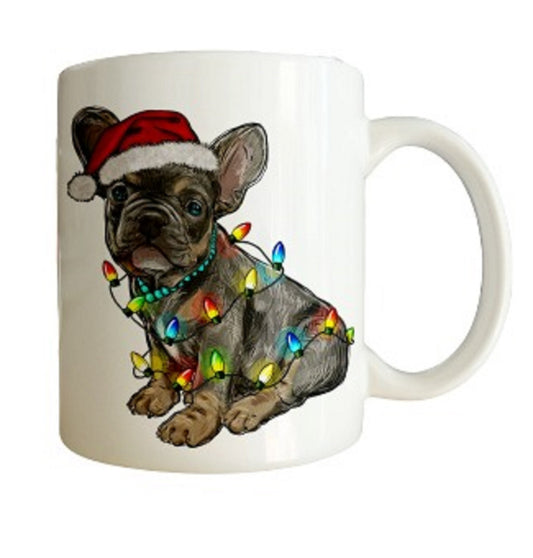  Christmas French Bulldog in Lights Mug by Free Spirit Accessories sold by Free Spirit Accessories
