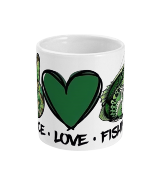  Peace Love Fishing Mug by Free Spirit Accessories sold by Free Spirit Accessories