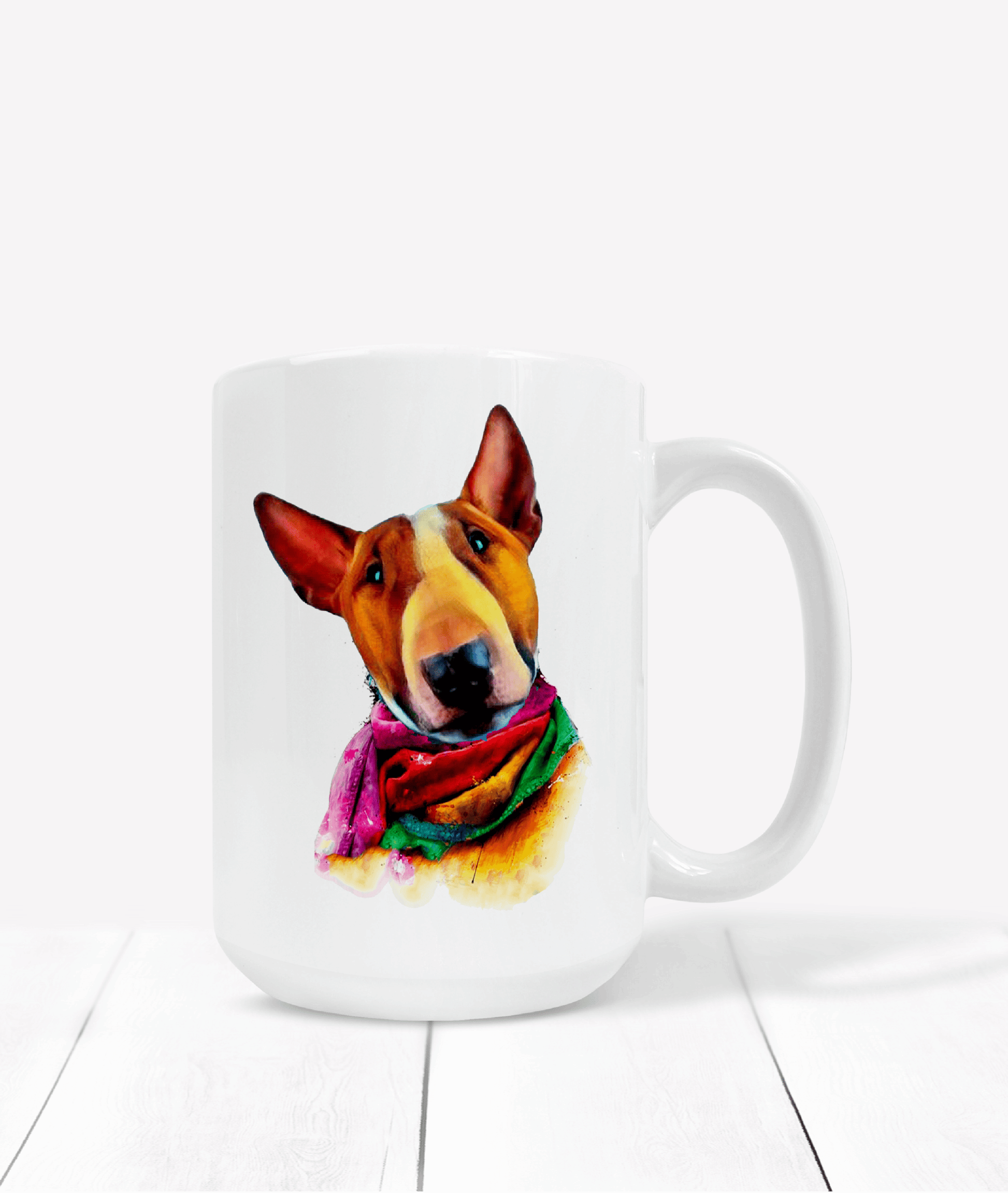  English Bull Terrier and Scarf Mug by Free Spirit Accessories sold by Free Spirit Accessories
