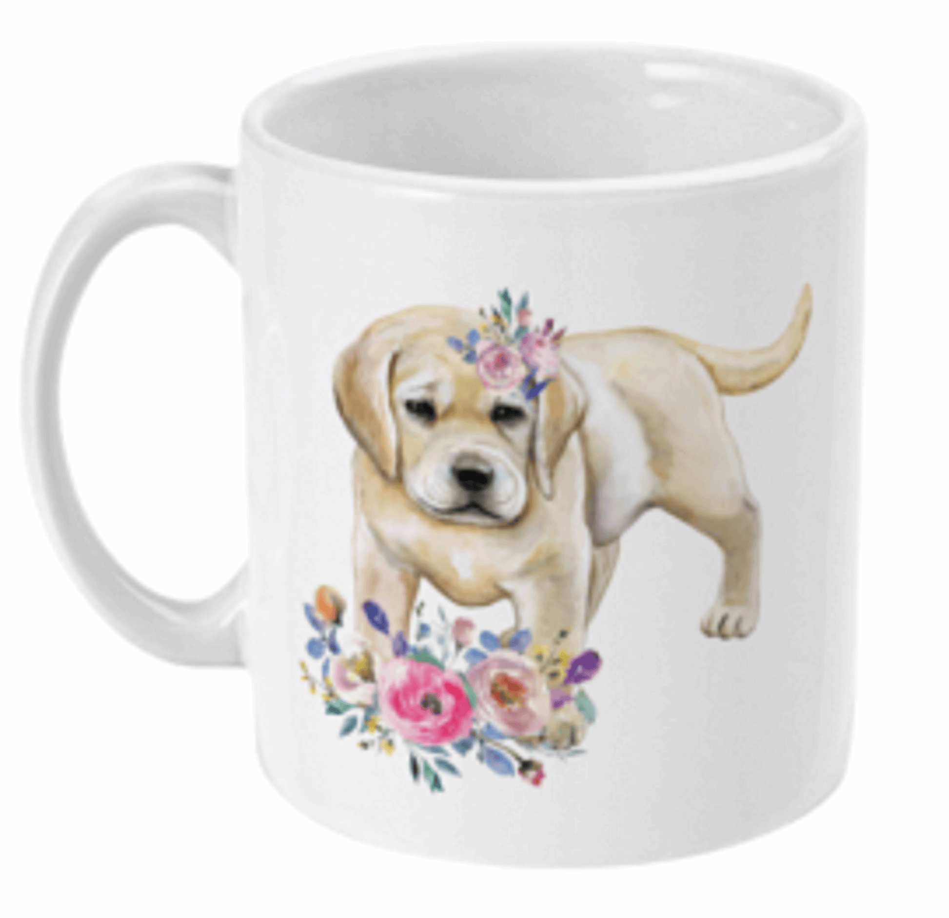  Labrador Puppy With Flowers Coffee Mug by Free Spirit Accessories sold by Free Spirit Accessories