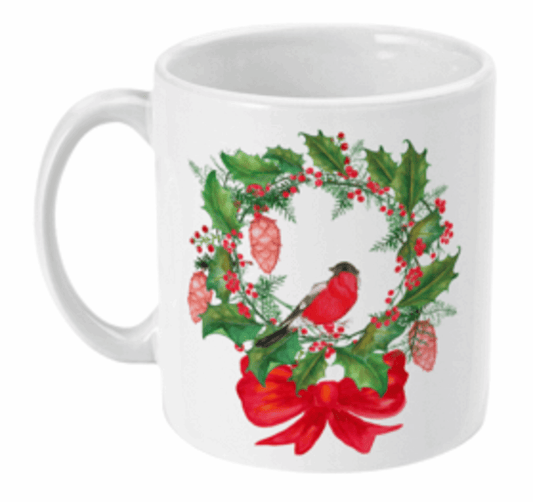  Cardinal Bird Wreath Christmas Coffee Mug by Free Spirit Accessories sold by Free Spirit Accessories