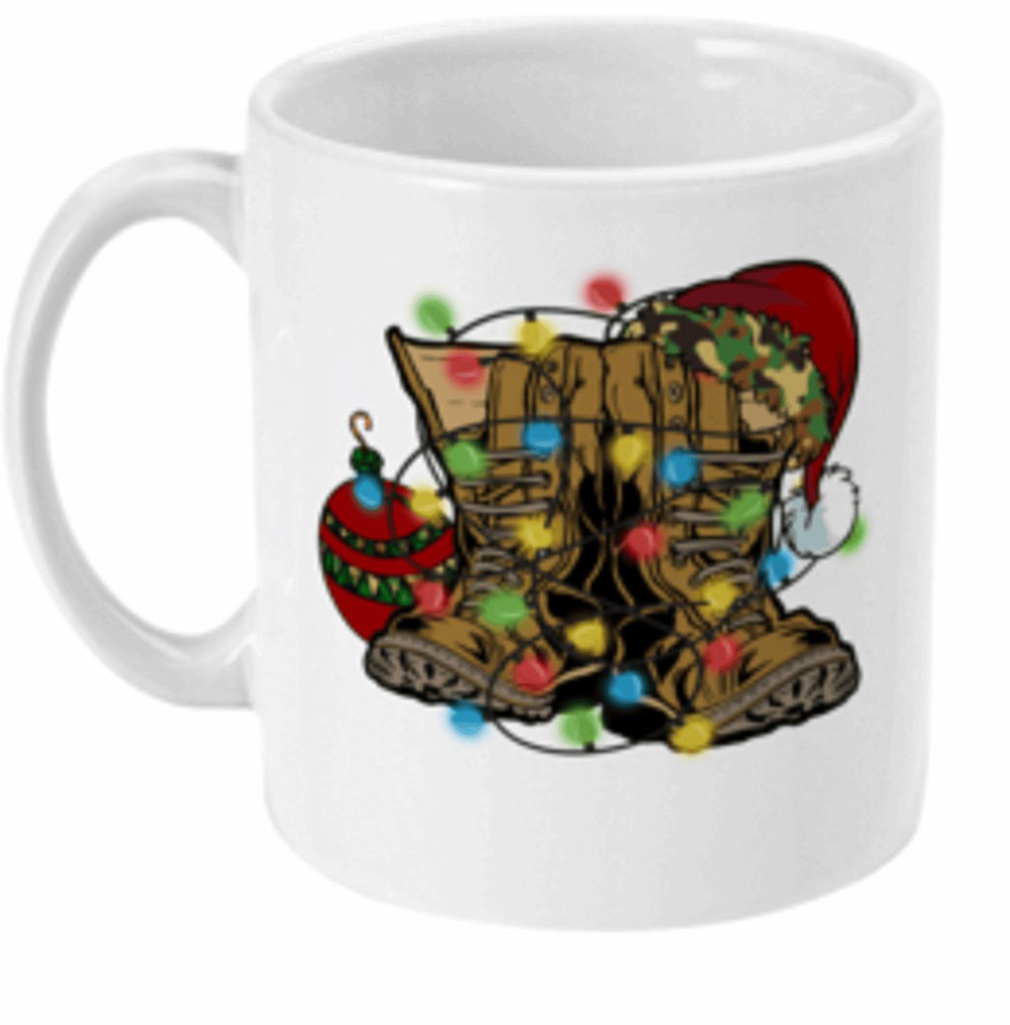  Christmas Military Boots With Decorations Coffee Mug by Free Spirit Accessories sold by Free Spirit Accessories