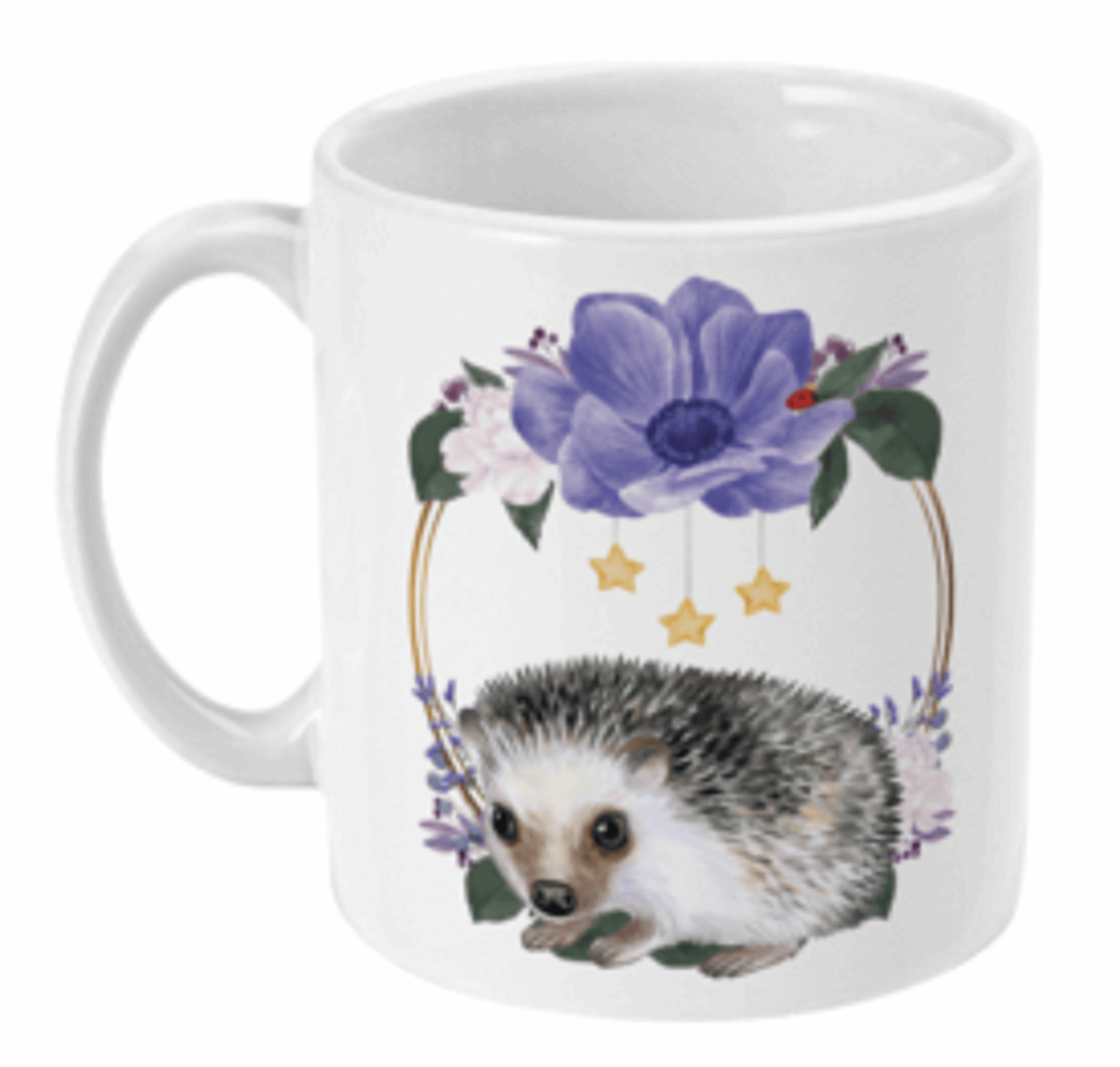  Beautiful Hedgehog Wreath Coffee or Tea Mug by Free Spirit Accessories sold by Free Spirit Accessories